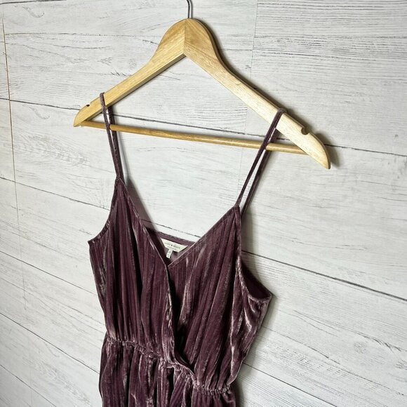 Lucky Brand Dress Womens Size XS Mauve Purple Faux Wrap Velvet Maxi Tulip Hem - Picture 7 of 16